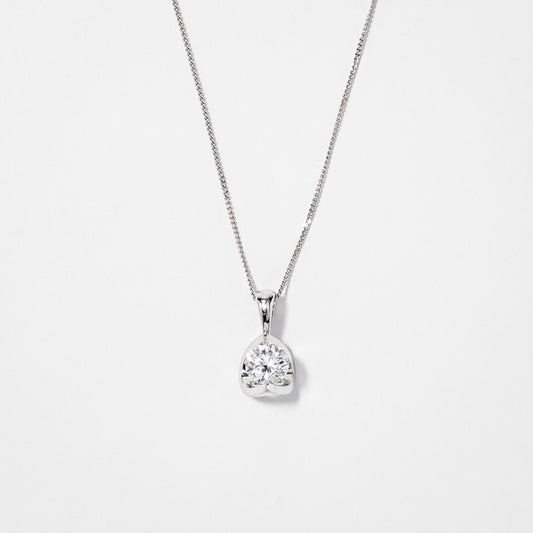 Tension Set Canadian Diamond Solitaire Necklace in 14K White Gold (0.50ct tw)