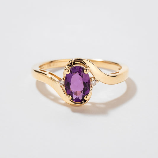 Amethyst Ring in 10K Yellow Gold