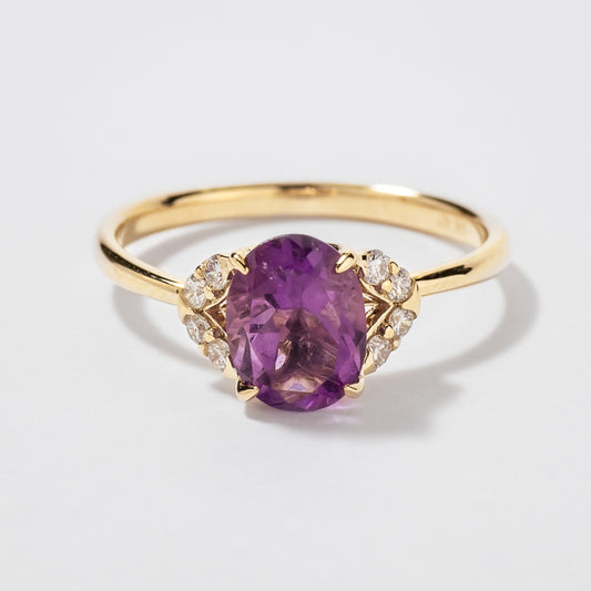 Amethyst Ring in 10K Yellow Gold