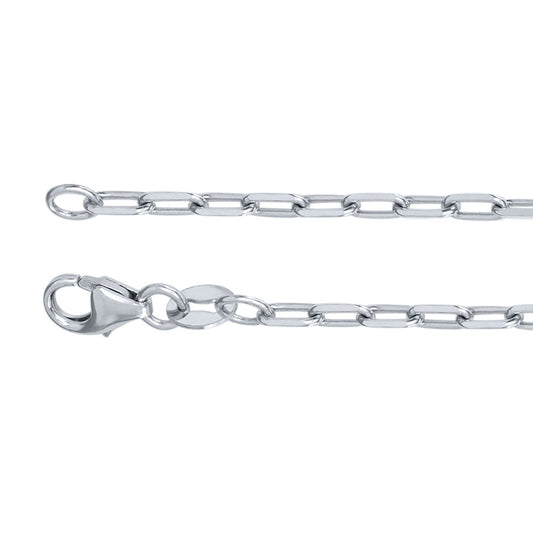 10K White Gold 1.9mm Paper Clip Chain (16”)