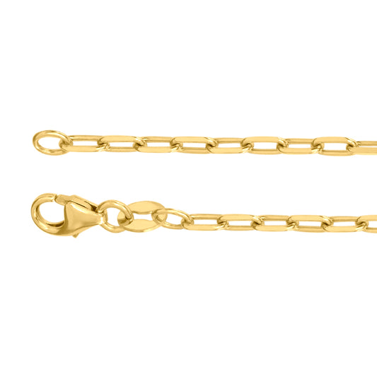 10K Yellow Gold 1.9mm Paper Clip Chain (20”)