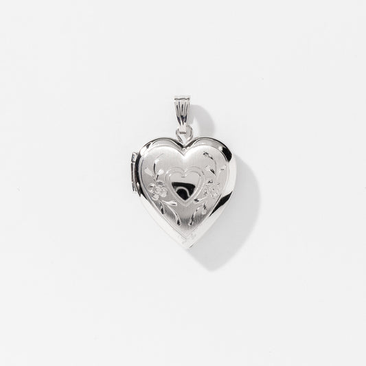 Heart Locket in 14K White Gold