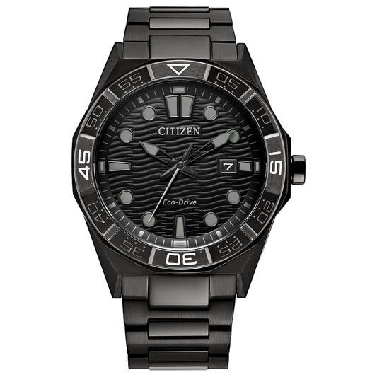 Citizen Eco-Drive Brycen Black Dial Stainless Steel Bracelet | AW1855-52E