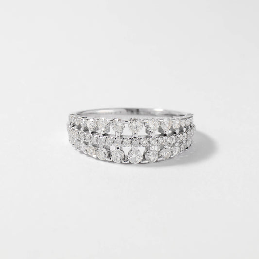 Diamond Cluster Ring in 10K White Gold (0.75 ct tw)