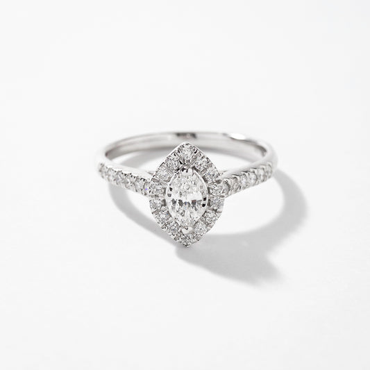 Marquise Diamond Ring in 10K White Gold (0.50 ct tw)
