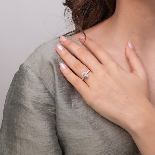 Marquise Diamond Ring in 10K White Gold (0.50 ct tw)