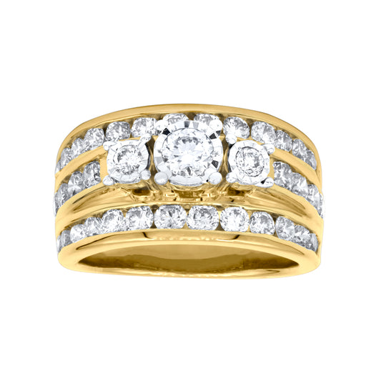 Diamond Dinner Ring in 10K Yellow Gold (2.00 ct tw)