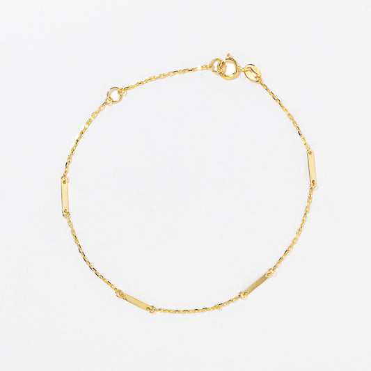 Rectangular Link Bracelet in 10K Yellow Gold