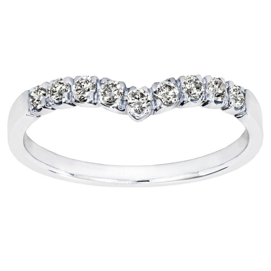 Diamond V Ring in 18K White Gold (0.25ct tw)