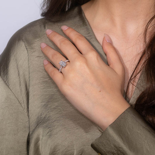 Lab Grown Oval Cut Diamond Engagement Ring in 14K White Gold (2.33 ct tw)