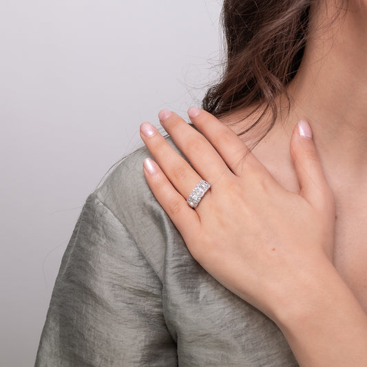 Diamond Cluster Ring in 14K White Gold (1.50 ct tw)