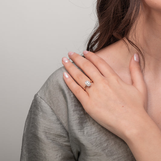 Oval Diamond Cluster Ring in 10K Yellow and White Gold (0.40 ct tw)