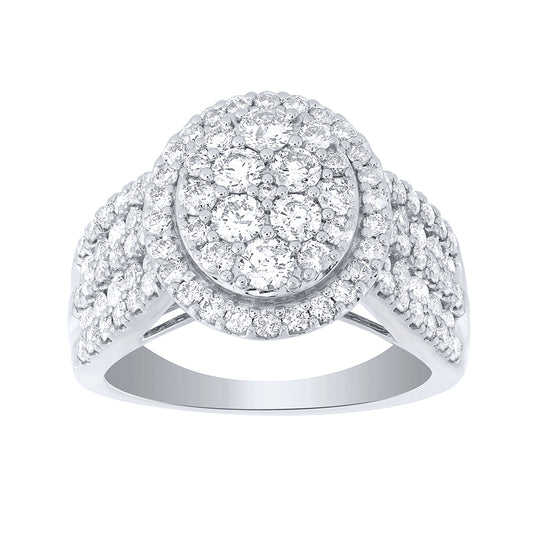 Diamond Cluster Ring in 10K White Gold (2.00 ct tw)