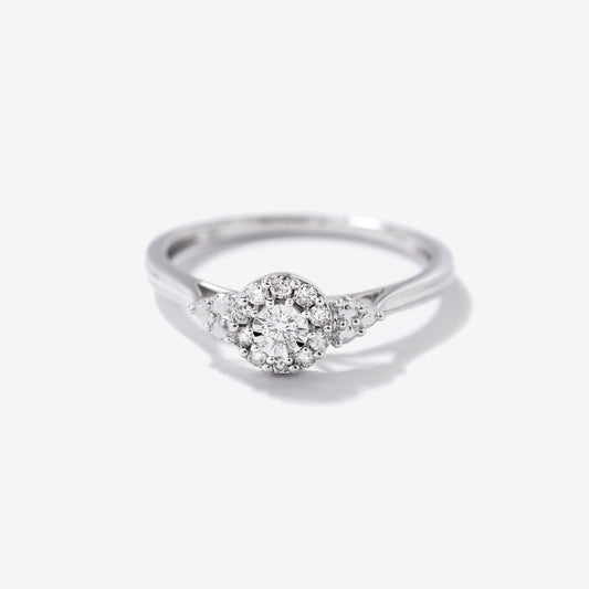 Diamond Cluster Ring in 10K White Gold (0.14 ct tw)