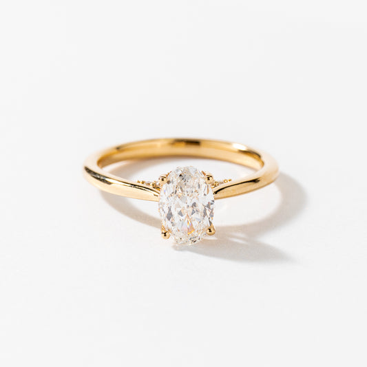 Oval Diamond Engagement Ring in 14K Yellow Gold (1.03 ct tw)