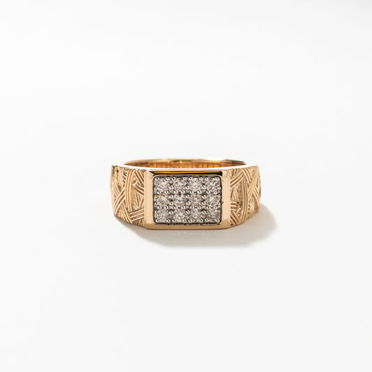 Men’s Woven Pattern Diamond Ring In 10K Yellow Gold (0.50 ct tw)