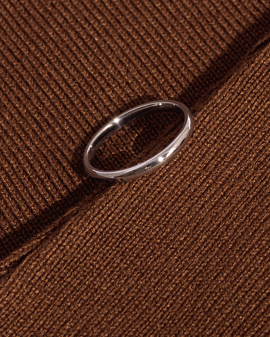 Low Dome Comfort Fit Wedding Band in 10K White Gold (2MM)