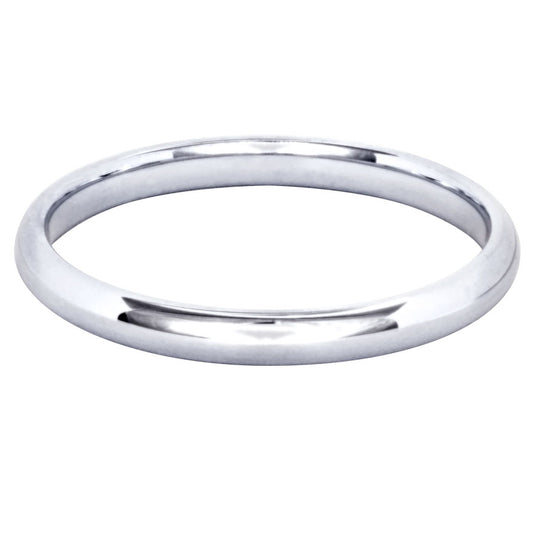 14K white gold wedding band