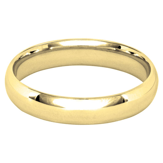 Low Dome Comfort Fit Wedding Band in 10K Yellow Gold (4MM)