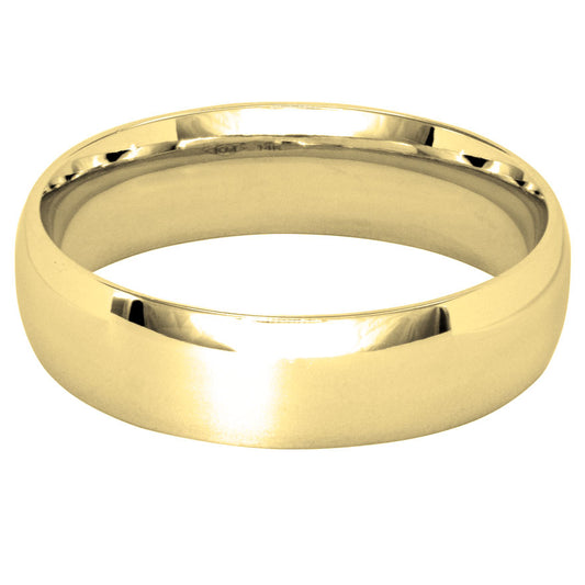 Low Dome Comfort Fit Wedding Band in 10K Yellow Gold (5MM)