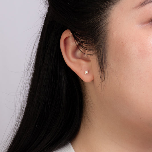 Solitaire Canadian Diamond Stud Earrings in 14K Yellow Gold (0.10 ct tw)