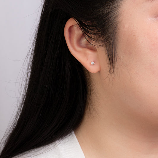 Solitaire Canadian Diamond Stud Earrings in 14K Yellow Gold (0.15 ct tw)