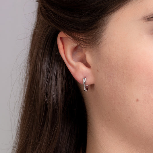 Diamond Hoop Earrings in 10K White Gold (0.10 ct tw)