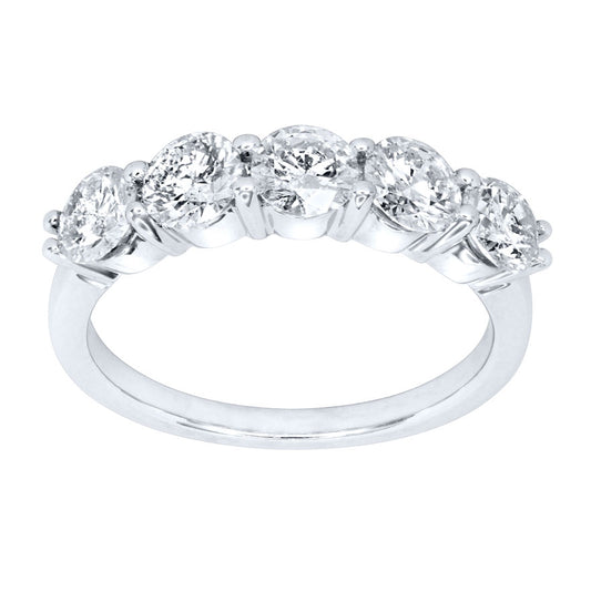 Five Stone Canadian Diamond Anniversary Ring in 14K White Gold (1.50ct tw)