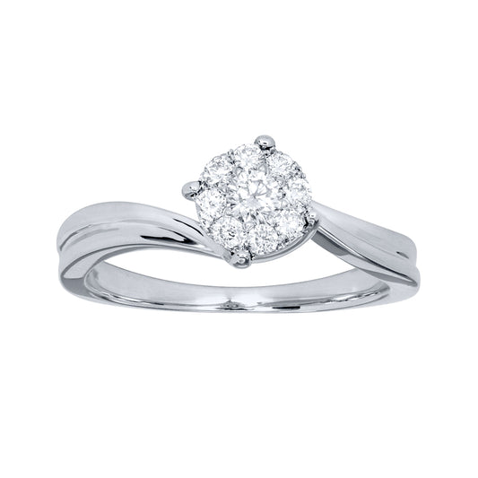 10K White Gold Diamond Promise Ring (0.25 ct tw)