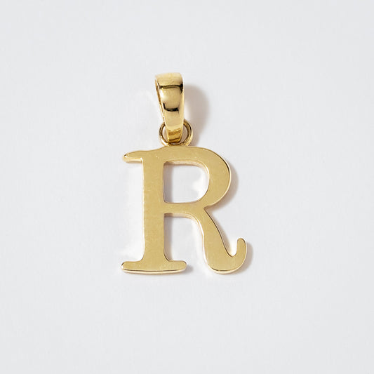 "R" Initial Pendant in 10K Yellow Gold