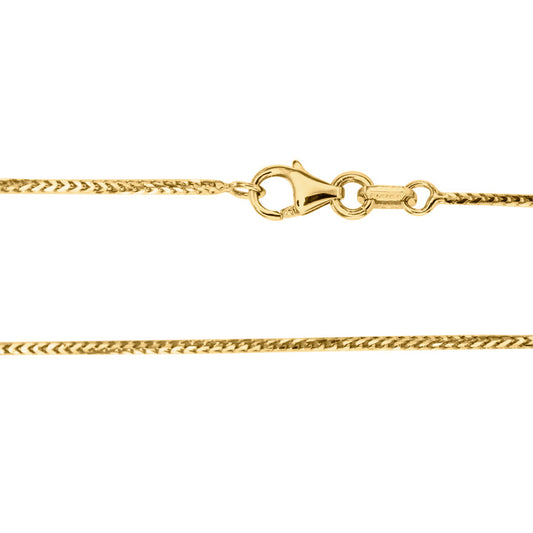 10K Italian Yellow Gold 0.9mm Square Franco Chain (18")