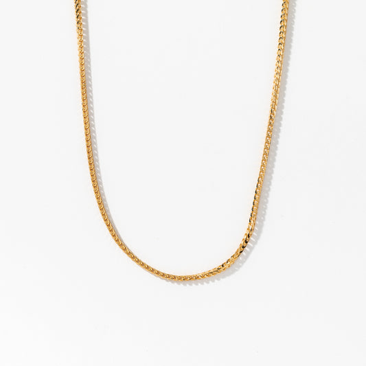 10K Italian Yellow Gold 1.2mm Square Franco Chain (18")