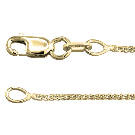 10K Yellow Gold Square 0.8mm Wheat Chain (18")