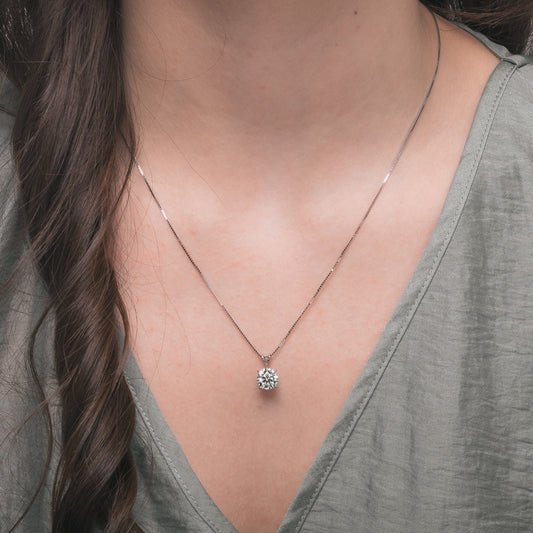 Lab Grown Diamond Necklace in 14K White Gold (1.50 ct tw)