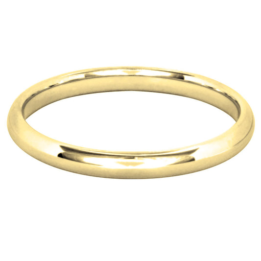 Low Dome Comfort Fit Wedding Band in 10K Yellow Gold (2MM)