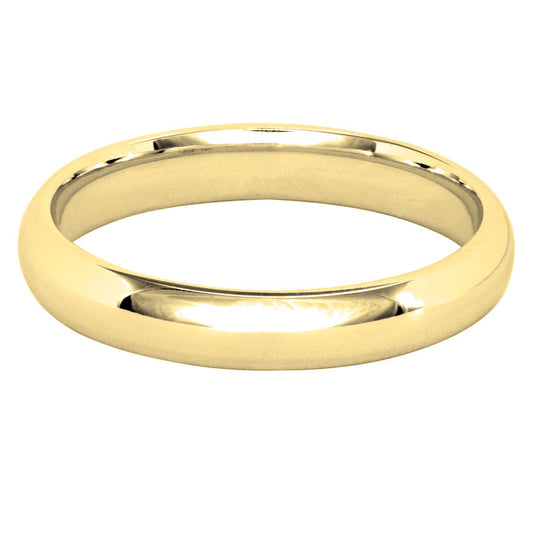 Low Dome Comfort Fit Wedding Band in 10K Yellow Gold (3MM)
