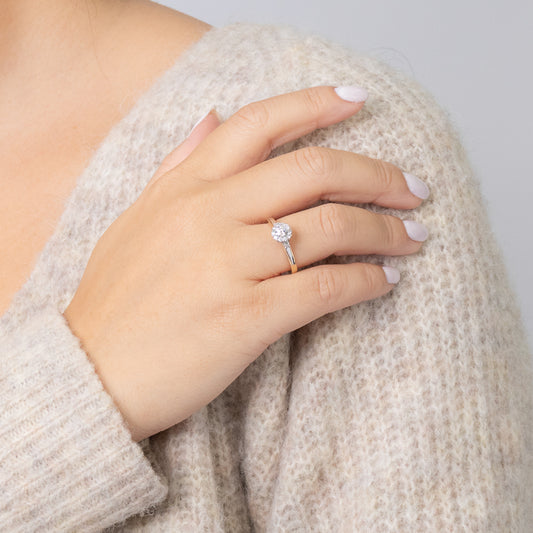 10K Yellow and White Gold Diamond Engagement Ring (0.50 ct tw)