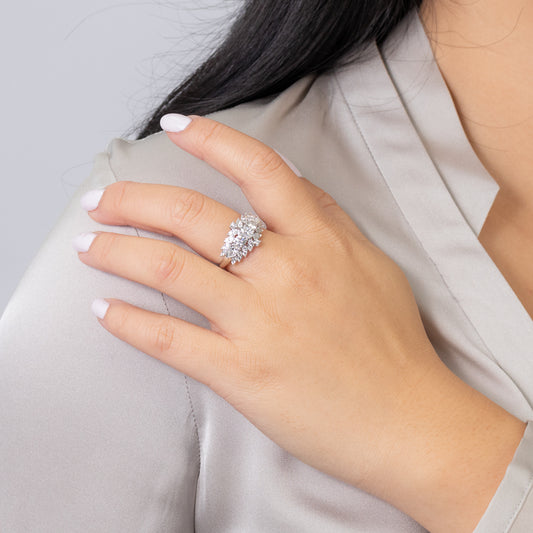 Diamond Cluster Ring in 14K White Gold (1.72 ct tw)