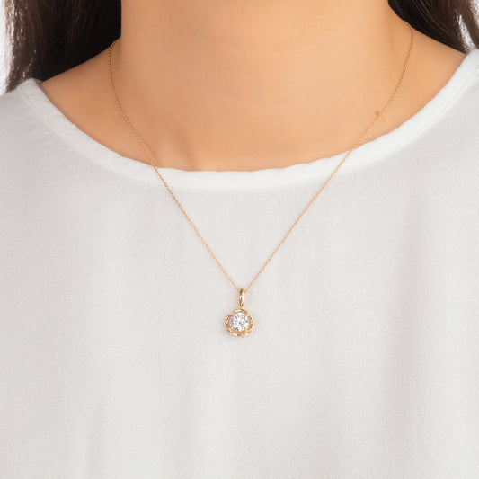 Lab Grown Diamond Necklace in 10K Yellow Gold (1.00 ct tw)