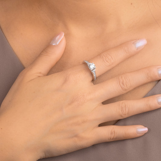 Diamond Engagement Ring in 14K White Gold (1.32 ct tw)