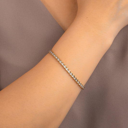 Diamond Tennis Bracelet in 10K Yellow and White Gold (1.00ct tw)