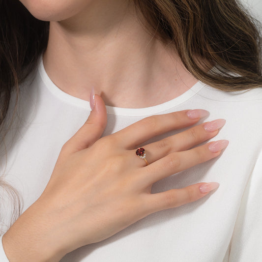 Garnet Ring in 10K Yellow Gold