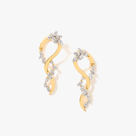 Diamond Cluster Earrings in 10K Yellow Gold (0.50 ct tw)