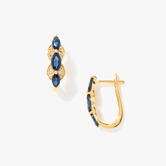 Sapphire Earrings in 10K Yellow Gold