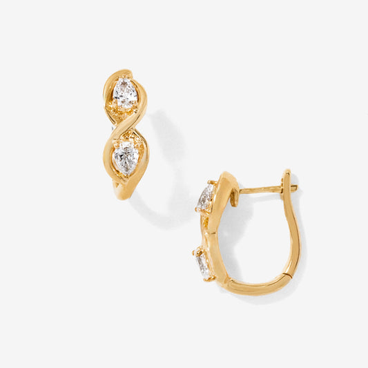 Lab Grown Pear Diamond Earrings in 10K Yellow Gold (0.60 ct tw)