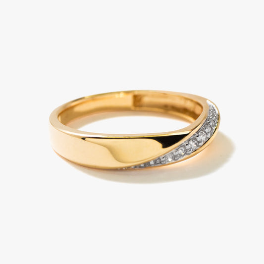 Men's Twist Diamond Band in 10K Yellow Gold (0.09 ct tw)