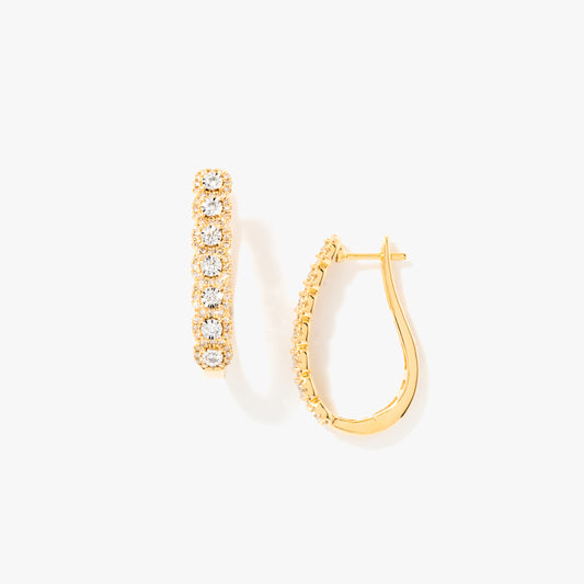 J Hoop Earrings in 10K Yellow and White Gold (1.00 ct tw)