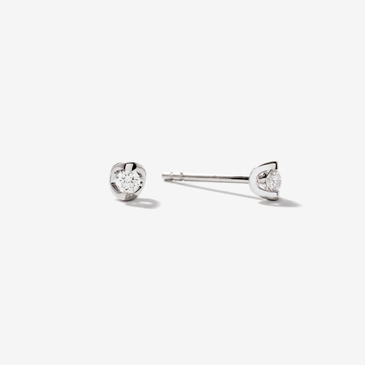 Tension Set Solitaire Lab Grown Diamond Stud Earrings in 14K White Gold (0.10ct tw)
