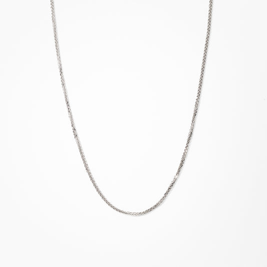10K White Gold Diamond Cut Square 0.7mm Wheat Chain (18")