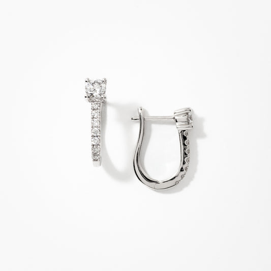 Lab Grown Diamond Hoop Earrings in 14K White Gold (0.75 ct tw)